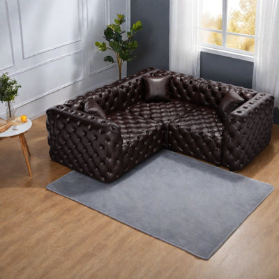 Canapés modulaires à compression, canapé moderne capitonné en similicuir pour la maison