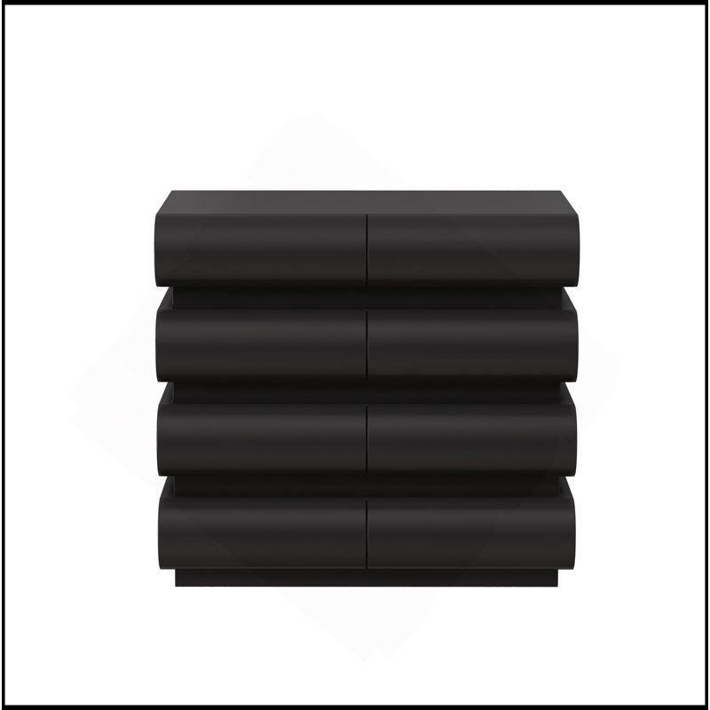 Commode de chambre moderne avec beaucoup de rangement et un design élégant, Noir