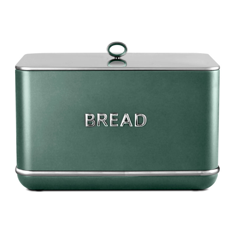 Tower Renaissance Bread Bin, 16L Capacity, Simple Pull Lid, Green