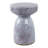 Iridescent Glass Accent Table with Artistic Design and Sturdy Base.