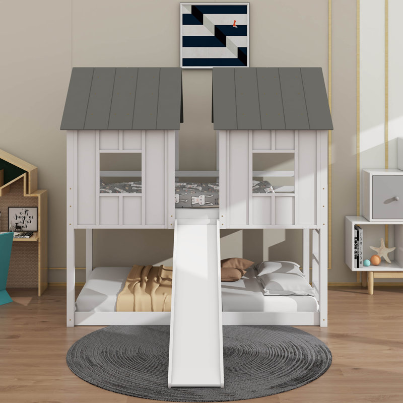 Twin Over Twin Bunk Bed With Slide