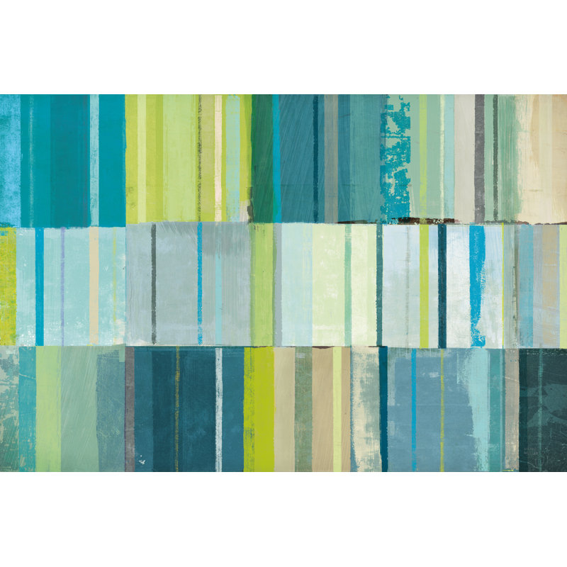 «Spring Patches» par Michael Mullan, reproduction sur toile tendue, H 32 po x l 48 po, Cadre doré simple, Non