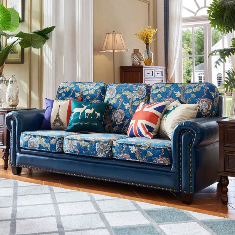 Modern Simple Blue Sofa Upholstered 78.7'' Sofa