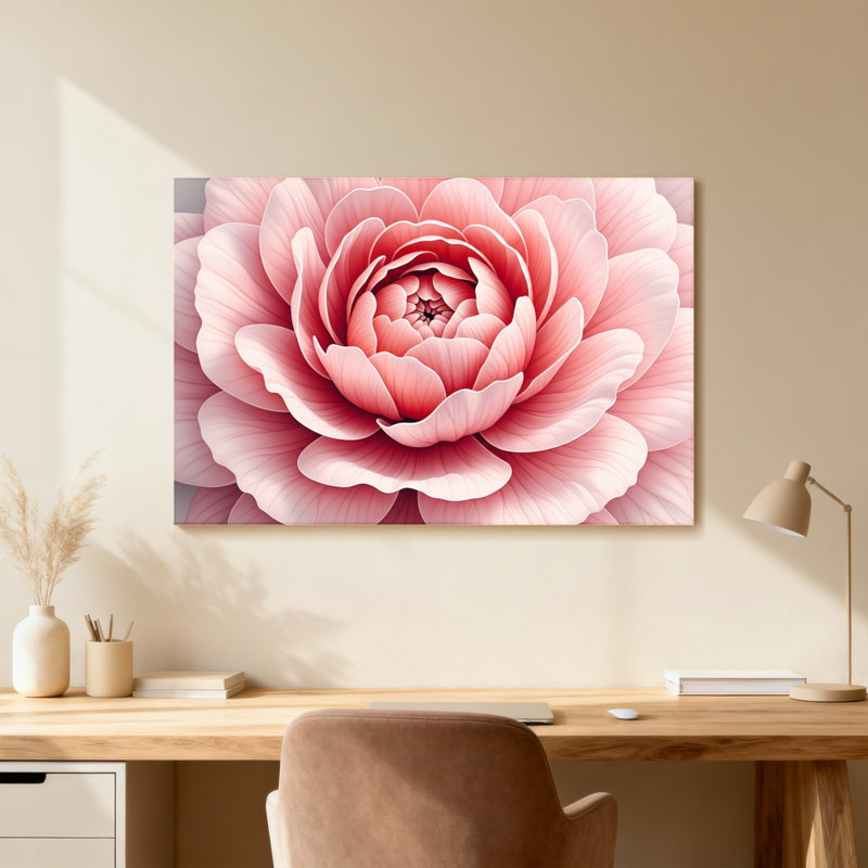 Plants &Flowers Pink Rose Floral Pattern Print Canvas Art, Wrapped Canvas, Does Not Apply, 20" H x 30" W