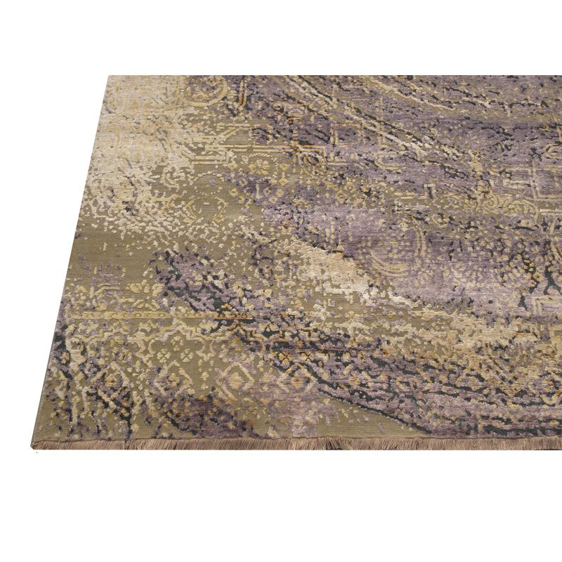 Tapis en laine et soie népalaise oxydée 8 X 10