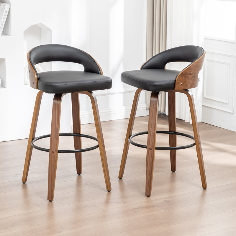 Ensemble de tabourets de bar 2 pièces Modern Modern, Noir, Tabouret de comptoir (siège d’une hauteur de 25