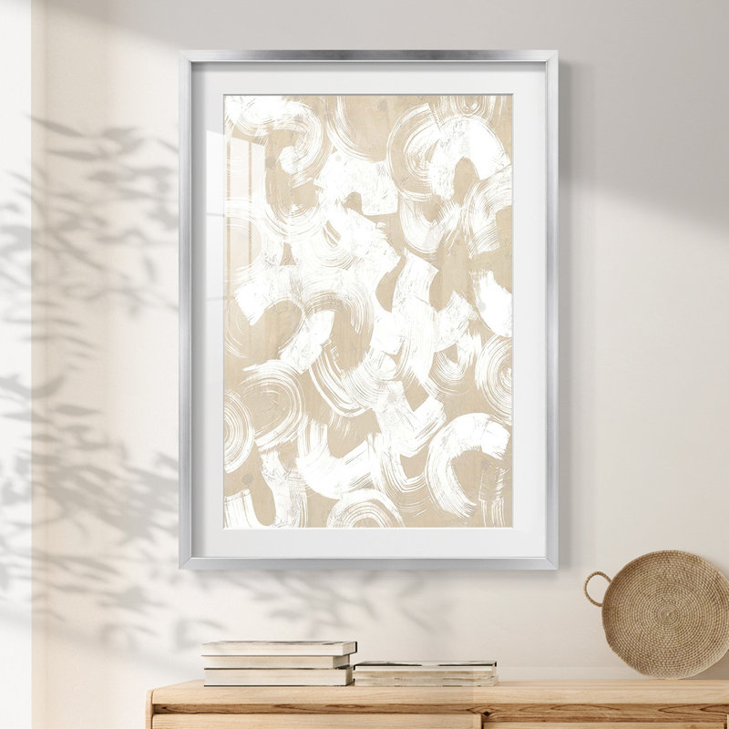 Swish Stone I -Framed Print, 25.5" H x 17.5" W, Silver