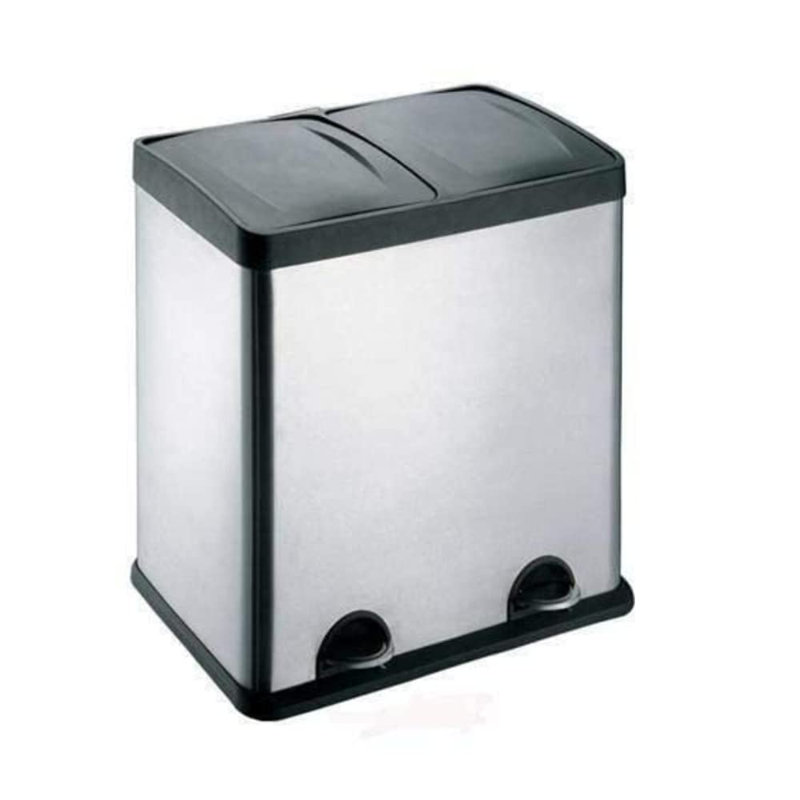 Damerion Stainless Steel Step On Kitchen Trash Can, 64.5cm H x 58.5cm W x 32.5cm D, 60