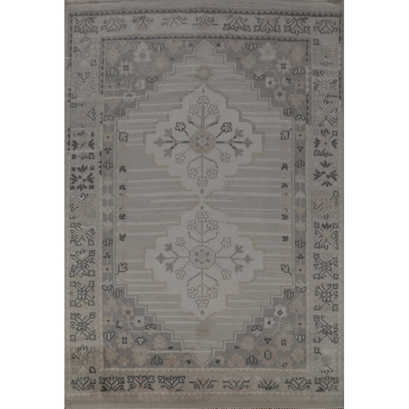 Tapis géométrique indien Oushak 8 x 10