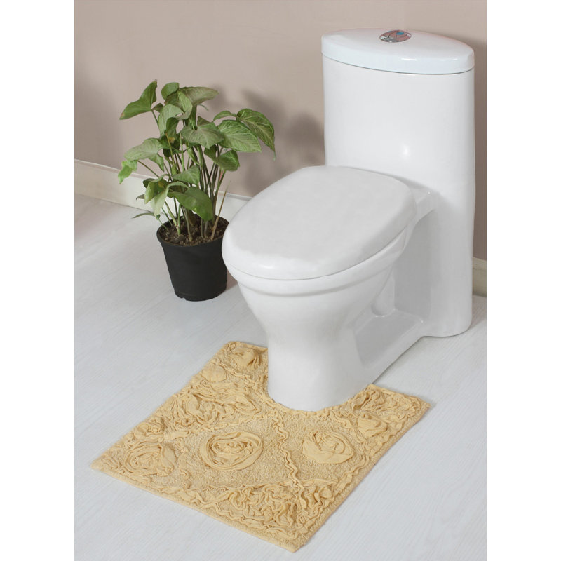Schoenberger 100% Cotton Contour Bath Mat 20"x20", Yellow