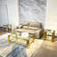 Ensemble de table basse moderne en acier inoxydable (ensemble de 3), plateau de table en verre trempé transparent double couche, table basse et deux tables de bout 3 pièces pour le bureau à domicile