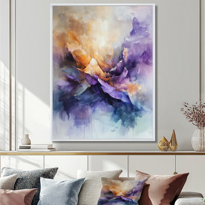 Olurotimi orange mauve, danse chromatique d'éternité III - encre liquide, art mural