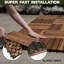 30cm L x 30cm W Solid Wood Interlocking Deck Deck Tile Kit-1773244033