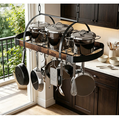 Hanging Pot Rack Ceiling Mount for Kitchen, Pot Hanger