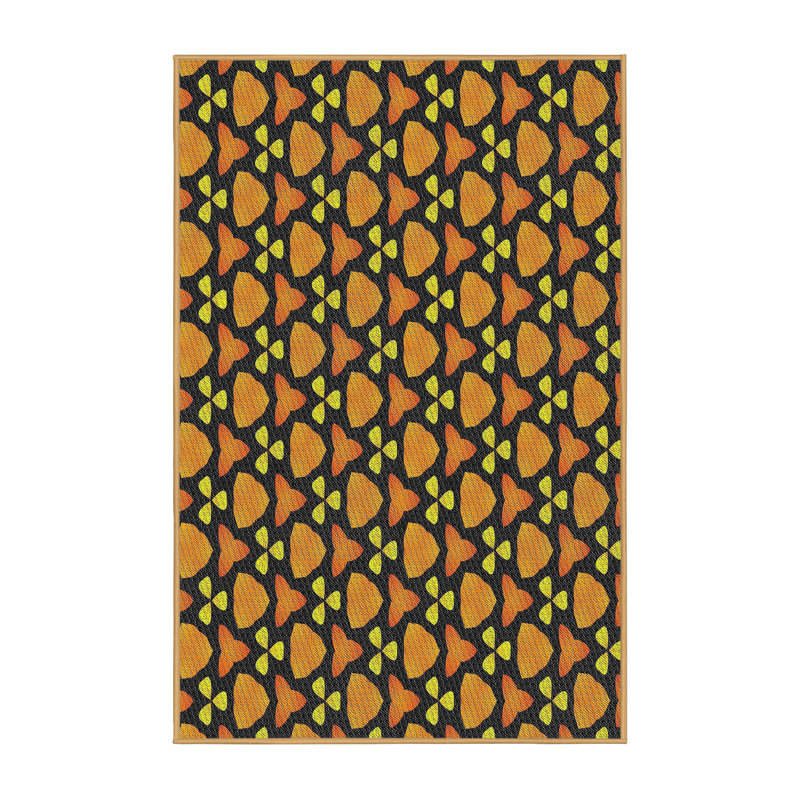 Tapis orange / jaune Power Loom, Rectangle 5 pi x 7 pi
