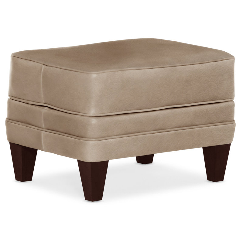 Willow Ottoman, Mahogany, Anilina Hunter Genuine Leather