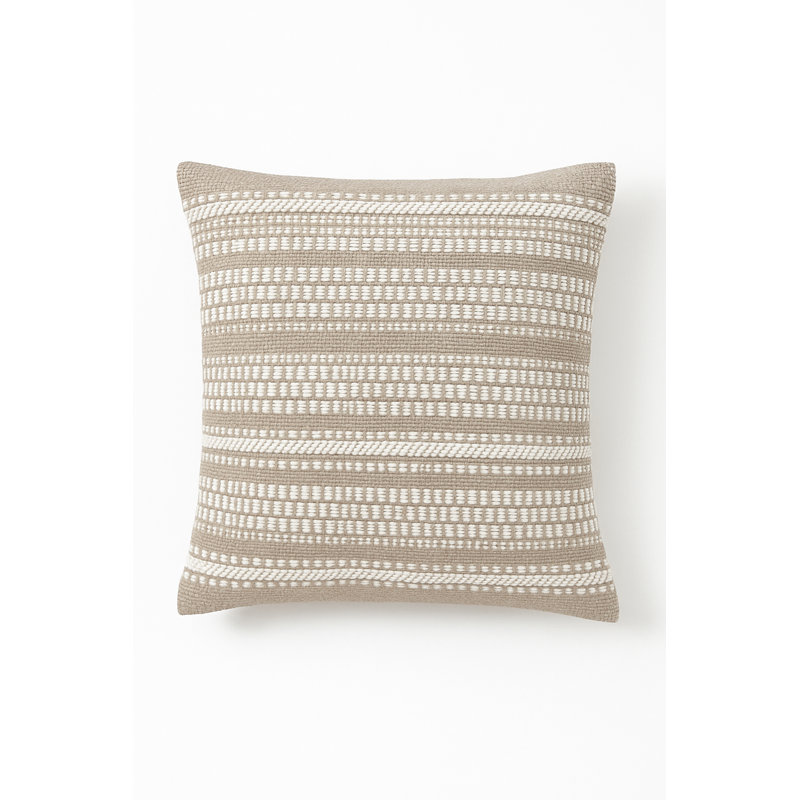 Rustic Beige Tulum Stripe Indoor Outdoor Pillow Cover 20x20, Square 24", Pillow Cover Only - No Insert