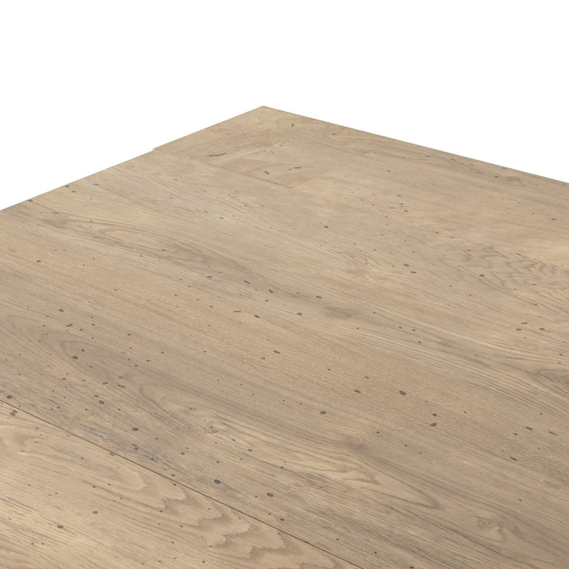 Abaso Coffee Table, 15" H x 55" W x 35" D, Whitewash Rustic Wormwood Oak