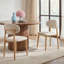 Ensemble de 2 chaises de salle à manger en lin beige avec pieds en métal et finition noyer-1292287095