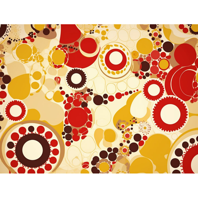 Literie Funky, Édredon simple, Rouge, jaune / abstrait