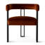 Ensemble de table de salle à manger pour 4 personnes avec table ronde et 4 chaises rembourrées en velours-1332190074