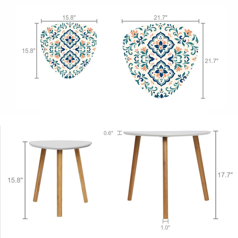 Ensemble de 2 tables basses gigognes Triangle