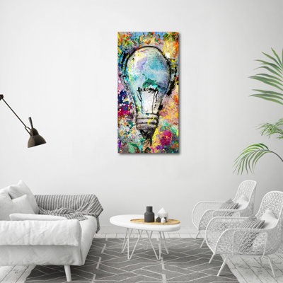 Colourful Light Bulb - Wrapped Canvas Print