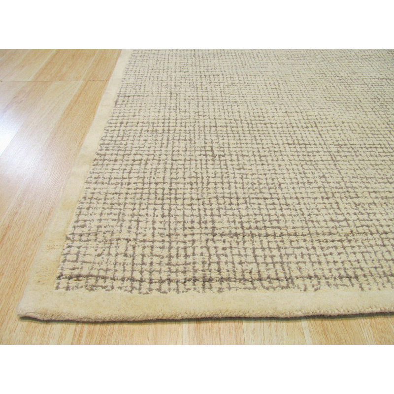 Hand Tufted Wool Geometric Area Rug, 9' x 12'