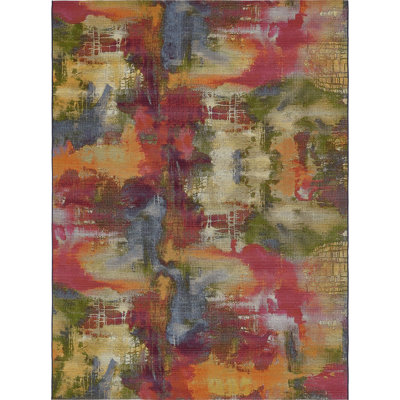 Trona Washable Abstract Indoor / Outdoor Rug