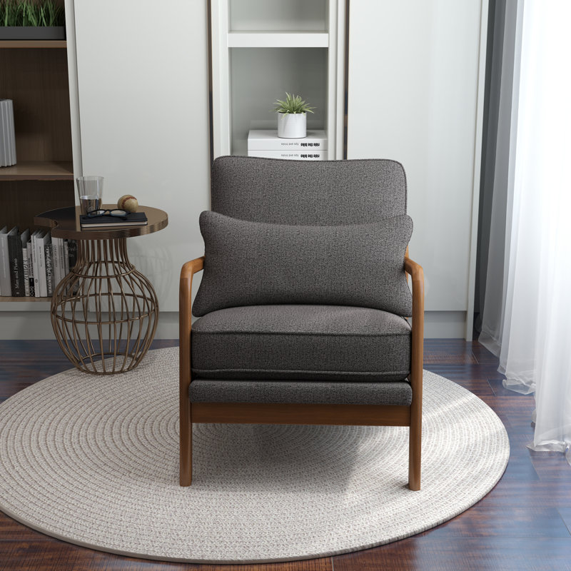 Homister Upholstered Armchair, Dark Gray Linen