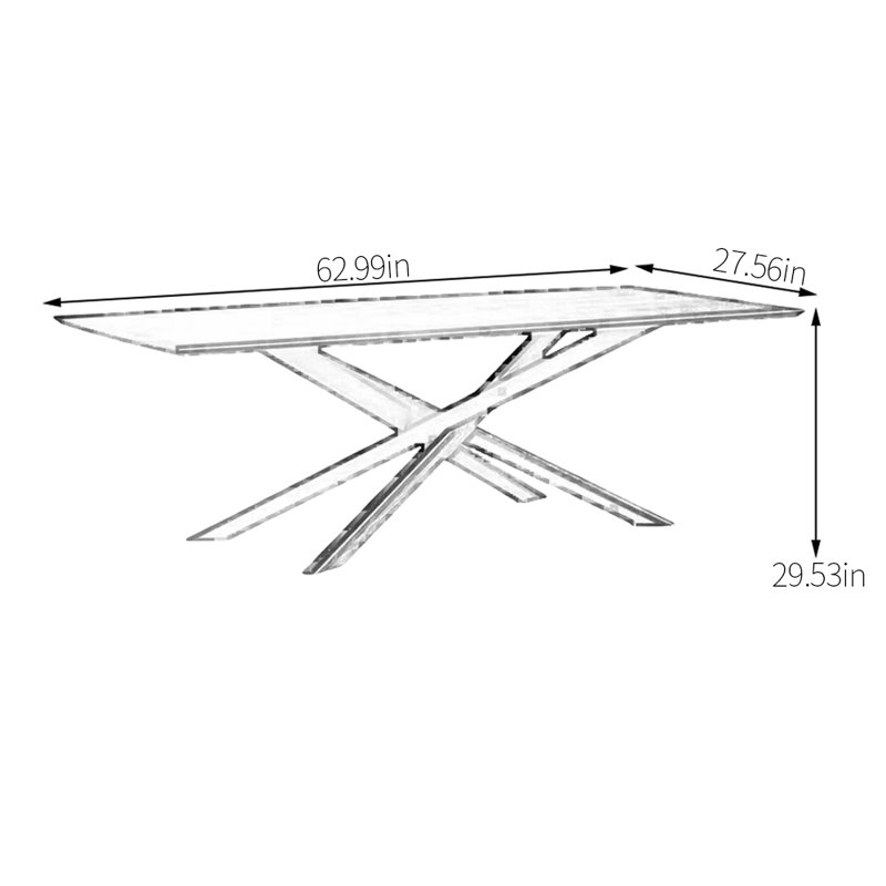 Matsue Ash Solid Wood Dining Table, 27.56" W x 62.99" L
