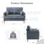 Canapé-lit George en chenille capitonné avec 2 coussins et poches de rangement George-630660917