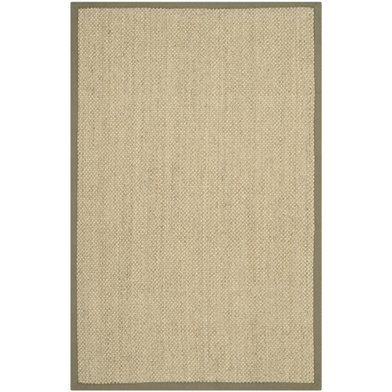 Auckland Jute/Sisal Beige/Green Area Rug, Rectangle 5' x 8'