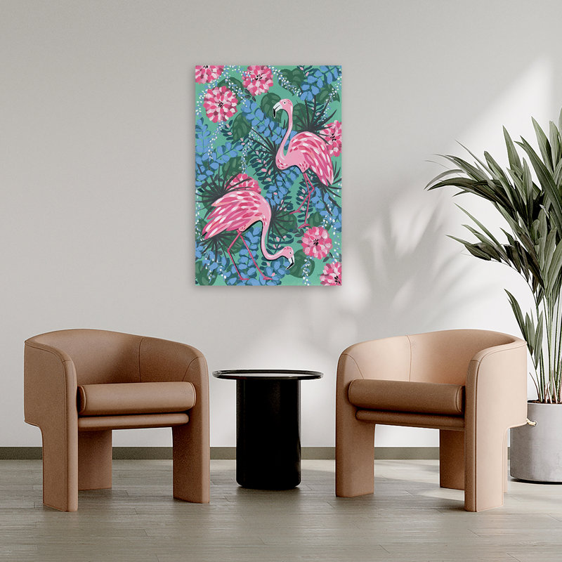 Flamants roses contemporains et BCBG, H 36 po x l 24 po