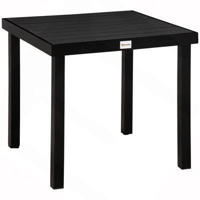 Patio/Outdoor Dining Table For 4 Person, Square, Aluminum Metal Legs For Garden, Lawn, Patio/Outdoor