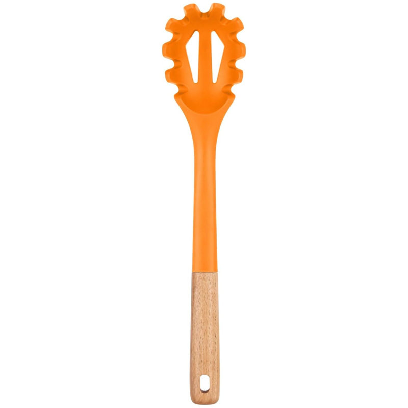 12.8-Inch Orange Silicone Pasta Fork Server