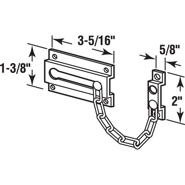 Lockwood Door Chain and Lock 140 CP - Commercial & Domestic