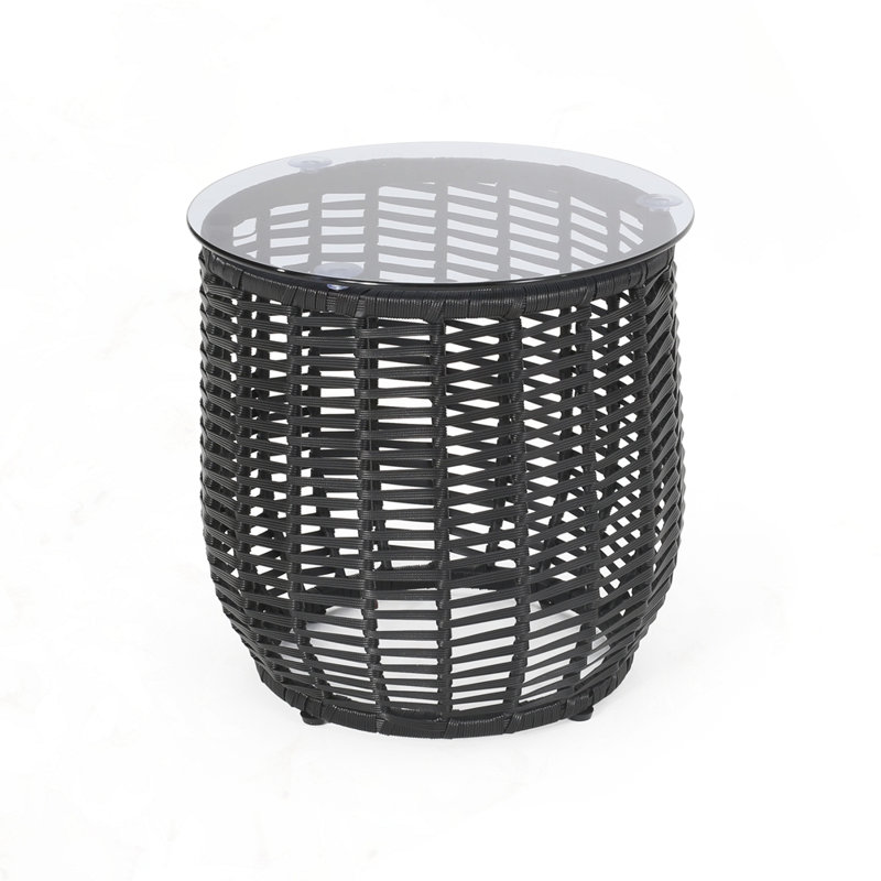 Outdoor Patio Side Table, Black