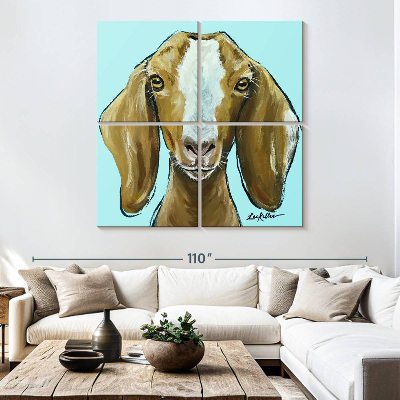 Brampt Goat Square Blue, 74" H x 74" W