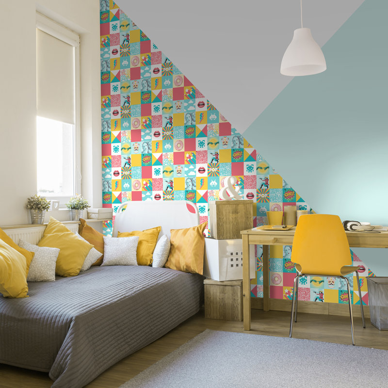 Pop Art Patchwork Wallpaper, Multi