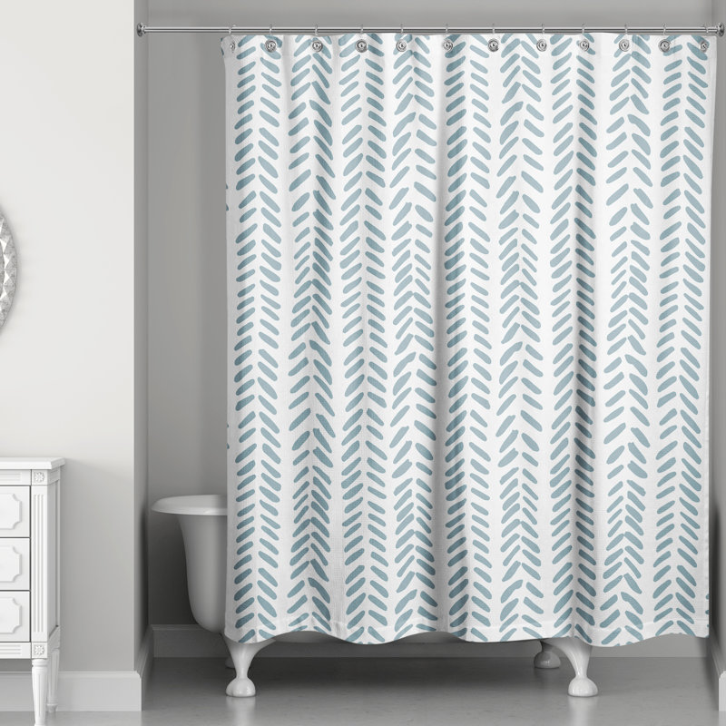 Rideau de douche simple Alline, Bleu