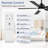 48Inch Black Ceiling Fans With Lights And Remote,48 Inch Ceiling Fan With Adjustable Color Temperature, 6-Speeds Noiseless Revisible Dc Motor For Bedroom, Kitchen, Living Room
