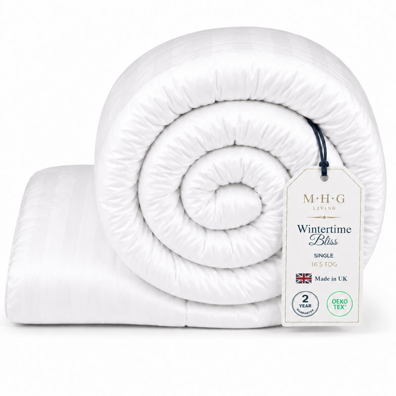 MHG Living Winter Microfibre Duvet 16.5 Tog with Breathable Hypoallergenic Hollowfibre Filling Cooling- Available Single/Double/King/Super King