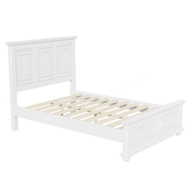 Cadre de grand lit traditionnel de style tête de lit à grand lit style pin traditionnel traditionnel, blanc, Blanc