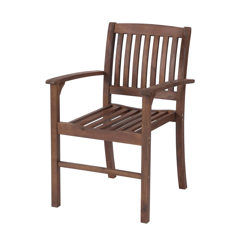 Ensemble de 2 chaises d'extérieur en bois massif brun