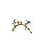 Figurine bronze colibris colorés sur une branche