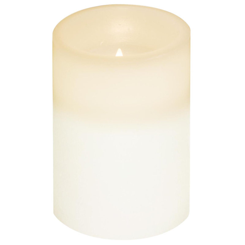 Flameless LED Pillar Candle, 4" H x 3" W x 3" D, White