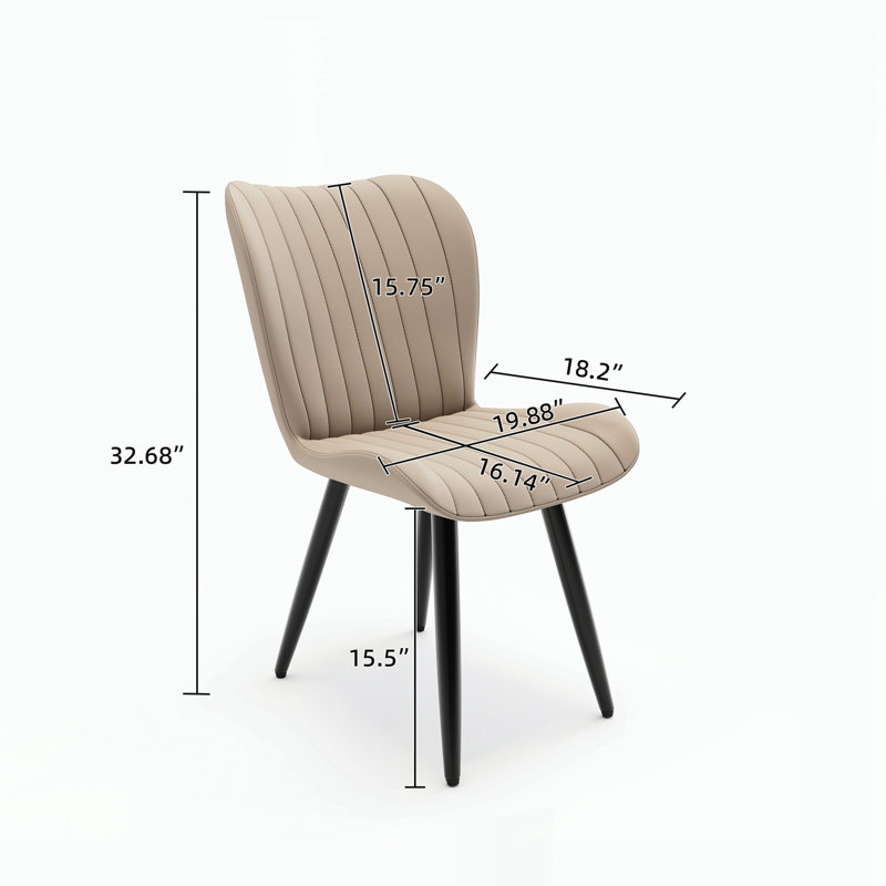 Ensemble de 2 chaises de salle à manger modernes en similicuir, Crème, 2