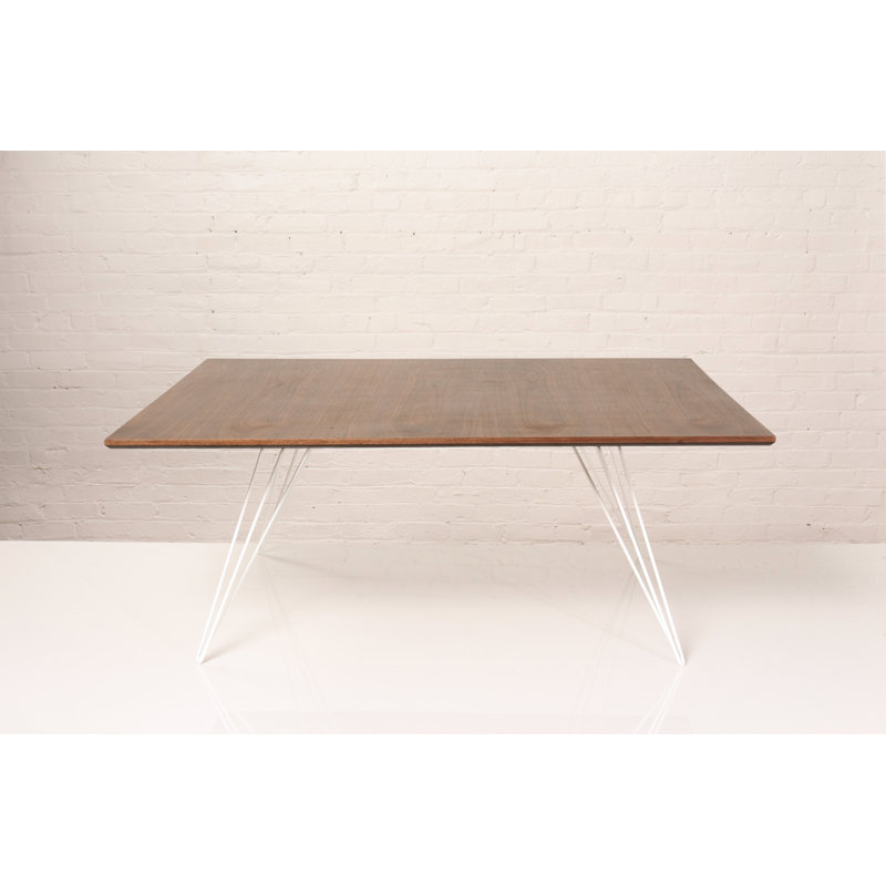 Williams Coffee Table, White, 18" H x 46" L x 40" W, Walnut