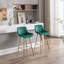 Tabouret de bar en velours avec repose-pieds chromé, ensemble de 2-654881956-654881962